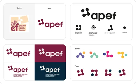 APEF logo transformation showcasing the before and after branding with updated visual elements.