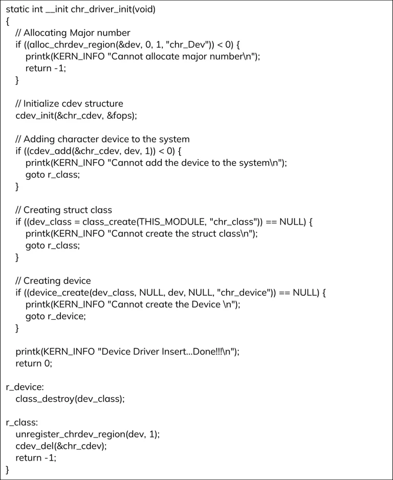 Initialization function Linux